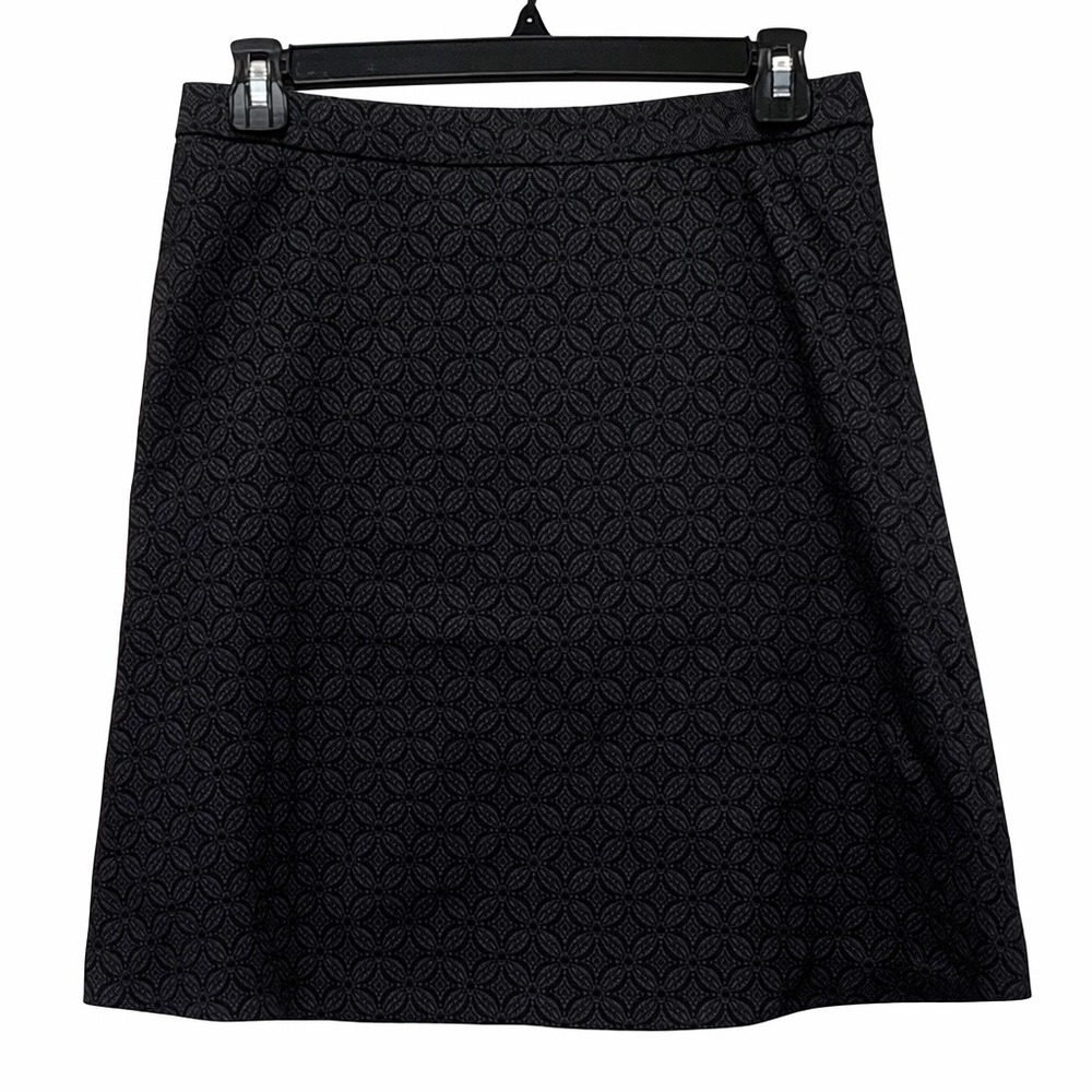 Margaret M Teal Black Brocade Skirt Medium M Luxe Textured A-Line Career Chic